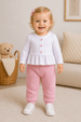Conjunto Bata e Calça Bubble Menina - Rosa Bebê - Ame Kids