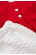 Conjunto Bata e Calça Bubble Menina - Vermelho e Branco - Ame Kids