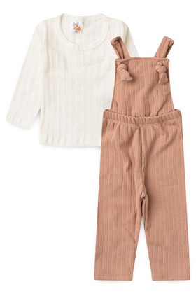 Conjunto Infantil Jardineira Longa e Blusa Ml - Avelã- Ame Kids