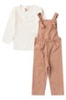 Conjunto Infantil Jardineira Longa e Blusa Ml - Avelã- Ame Kids