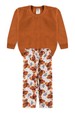 Conjunto Bebê Infantil Casaco de Moleton e Calça Térmica Sublimada - Caramelo - Ame Kids