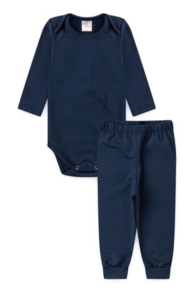 Conjunto Body e Calça Térmica - Azul Marinho - Ame Kids