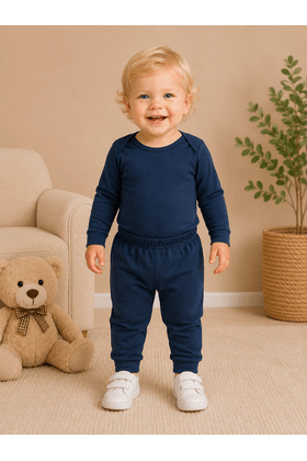 Conjunto Body e Calça Térmica - Azul Marinho - Ame Kids