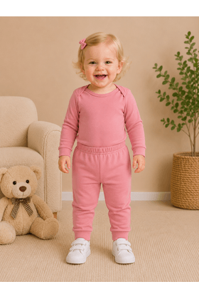 Conjunto Body e Calça Térmica - Rosa - Ame Kids