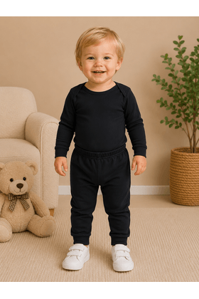 Conjunto Body e Calça Térmica - Preto  - Ame Kids