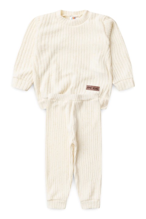 Conjunto Blusa Manga Longa e Calça Brush - Marfim - Ame Kids