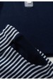 Conjunto Infantil Bebê Meia Estação Blusa Lisa e Calça Listrada - Azul Marinho - Ame Kids