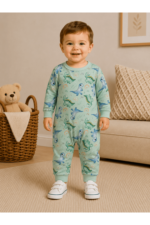 Macacão Infantil Bebê Térmico Longo - Verde - Ame Kids