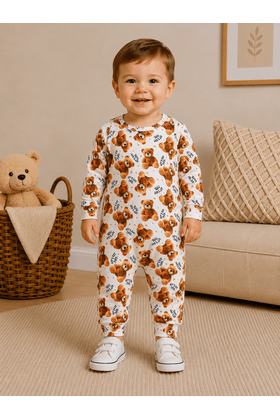 Macacão Infantil Bebê Térmico Longo - Avelã - Ame Kids