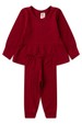 Conjunto Bebe Infantil Bata e Calça Canelado Dubai - Bordô - Ame Kids