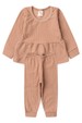 Conjunto Bebe Infantil Bata e Calça Canelado Dubai - Castanho - Ame Kids