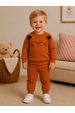 Conjunto Blusa Manga Longa e Calça de Moleton com Aplique Interativo - Doce de Leite - Ame Kids