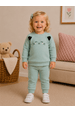 Conjunto Blusa Manga Longa e Calça de Moleton com Aplique Interativo - Verdinho - Ame Kids