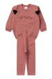 Conjunto Blusa Manga Longa e Calça de Moleton com Aplique Interativo - Rosê - Ame Kids