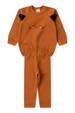 Conjunto Blusa Manga Longa e Calça de Moleton com Aplique Interativo - Doce de Leite - Ame Kids