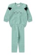 Conjunto Blusa Manga Longa e Calça de Moleton com Aplique Interativo - Verdinho - Ame Kids