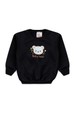 Conjunto Blusa Manga Longa e Calça de Moleton com Aplique Dtf - Preto - Ame Kids