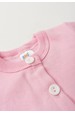 Conjunto Blusa Manga Longa e Calça de Moleton com Pregas e Botões - Rosa - Ame Kids
