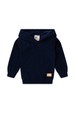 Conjunto Blusa e Calça Bouclé  com Aplique e Capuz - Azul Marinho - Ame Kids