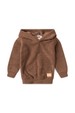 Conjunto Blusa e Calça Bouclé  com Aplique e Capuz - Caramelo - Ame Kids
