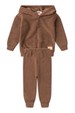 Conjunto Blusa e Calça Bouclé  com Aplique e Capuz - Caramelo - Ame Kids