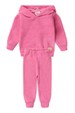 Conjunto Blusa e Calça Bouclé  com Aplique e Capuz - Rosa - Ame Kids