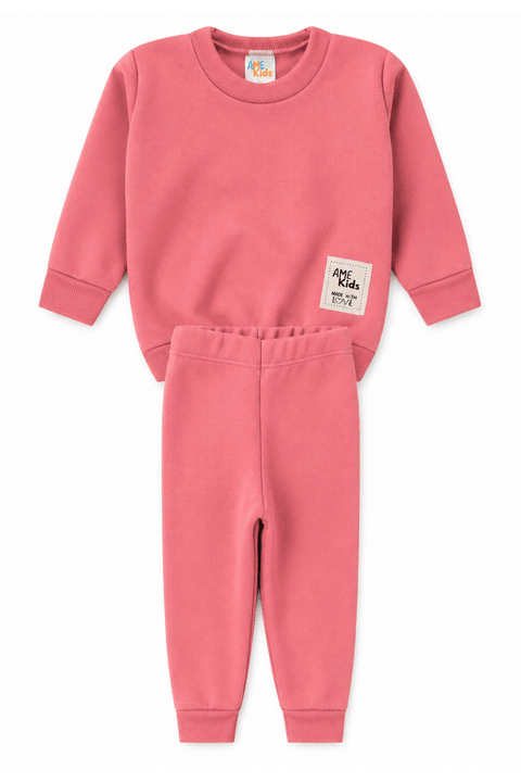 Conjunto Infantil Bebê Blusa Manga Longa e Calça Moletom - Rose - Ame Kids