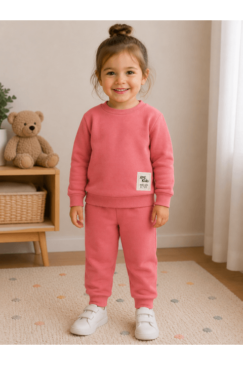 Conjunto Infantil Bebê Blusa Manga Longa e Calça Moletom - Rose - Ame Kids