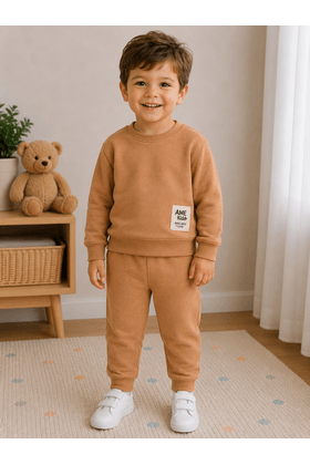 Conjunto Infantil Bebê Blusa Manga Longa e Calça Moletom - Avelã - Ame Kids