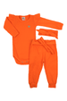 Conjunto Body Canelado Menina - Laranja Neon - Ame Kids