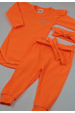Conjunto Body Canelado Menina - Laranja Neon - Ame Kids