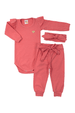 Conjunto Body Canelado Menina - Pêssego - Ame Kids