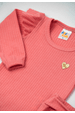 Conjunto Body Canelado Menina - Pêssego - Ame Kids