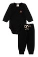 Conjunto Body Canelado Menino - Preto - Ame Kids