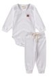 Conjunto Body Canelado Menino - Branco - Ame Kids