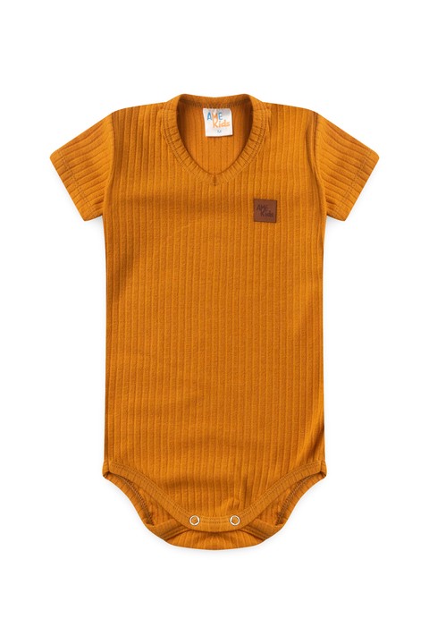 Conjunto Body Canelado Curto Menino - Girassol - Ame Kids