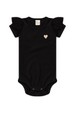 Conjunto Body Canelado Curto Menina - Preto - Ame Kids