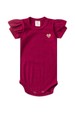 Conjunto Body Canelado Curto Menina - Bordô - Ame Kids