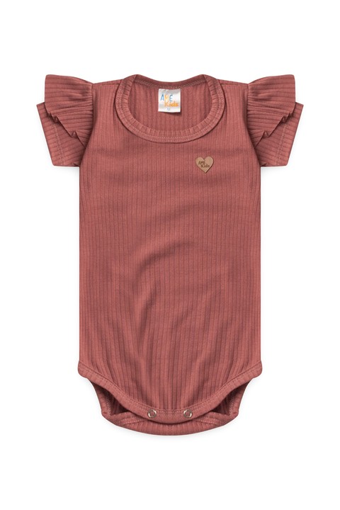 Conjunto Body Canelado Curto Menina - Rosê - Ame Kids