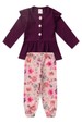 Conjunto Bata e Calça Canelado Bebê - Beringela - Ame Kids