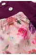 Conjunto Bata e Calça Canelado Bebê - Beringela - Ame Kids