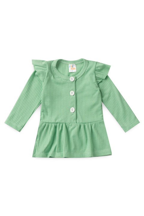 Conjunto Bata e Calça Canelado Bebê - Verdinho - Ame Kids