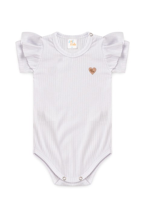 Conjunto Body Canelado - Branco / Pied de Poule - Ame Kids