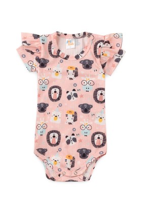 Conjunto Body Canelado Curto Menina - Safari Conjuntinho - Ame Kids