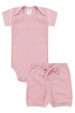 Conjunto Canelado Light Curto - Rosa Bebê - Ame Kids