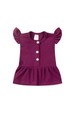 Conjunto Bata Shorts Verão Canelado Bebê - Beringela - Ame Kids