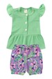 Conjunto Bata Shorts Verão Canelado Bebê - Verdinho - Ame Kids