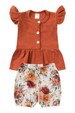 Conjunto Bata Shorts Verão Canelado Bebê - Terra - Ame Kids