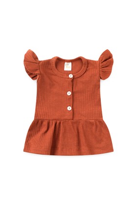 Conjunto Bata Shorts Verão Canelado Bebê - Terra - Ame Kids