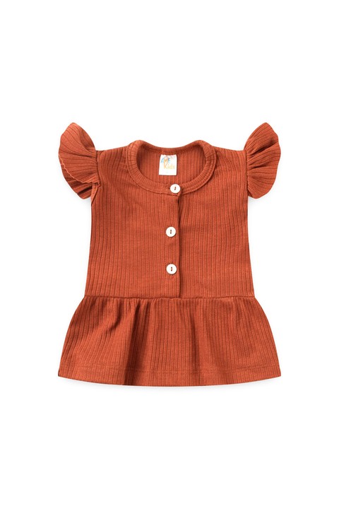 Conjunto Bata Shorts Verão Canelado Bebê - Terra - Ame Kids